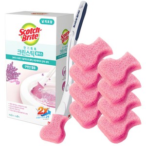 스카치브라이트 향기톡톡 크린스틱 플러스 변기청소 핸들 + 리필 9p