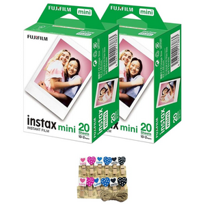 후지 인스탁스 미니필름 40장+하트데코집게/즉석카메라 필름, 단일상품, 1개