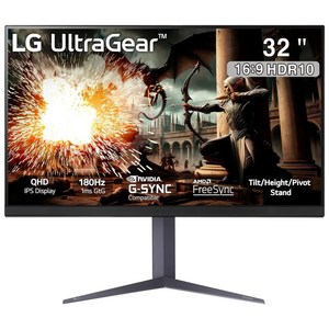 -LG전자- 울트라기어 32GS75Q 180Hz 게이밍 모니터 32인치 IPS QHD 1ms 멀티스탠드 게이밍모니터